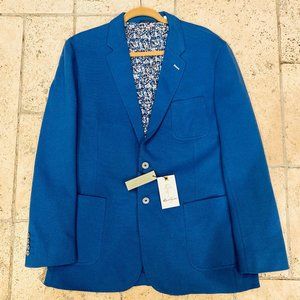 Blue Robert Graham Linen Blazer (40)